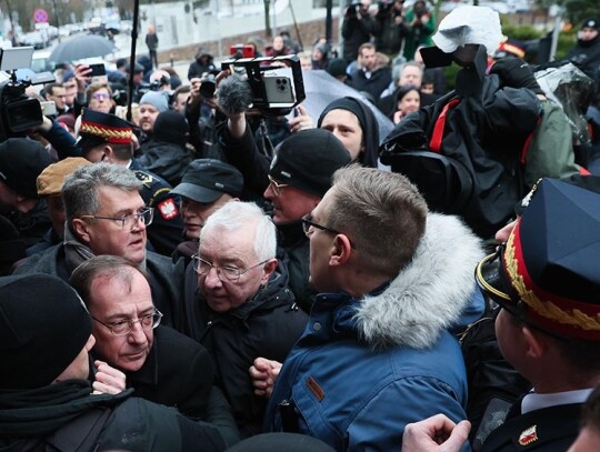 Poland Parliament security bars former MPs from entering the parliament, Warsaw - 07 Feb 2024