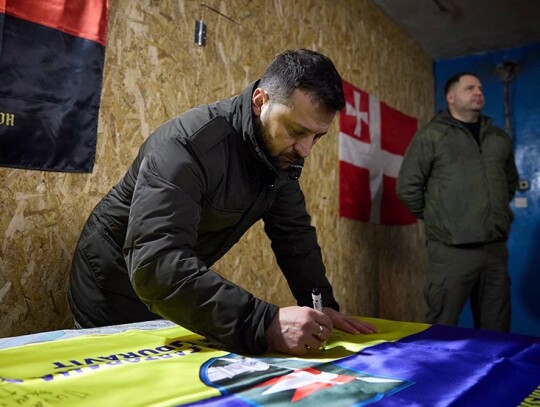 President Zelensky visits frontline positions of Ukrainian troops in the Kupyansk, Kyiv, Ukraine - 19 Feb 2024