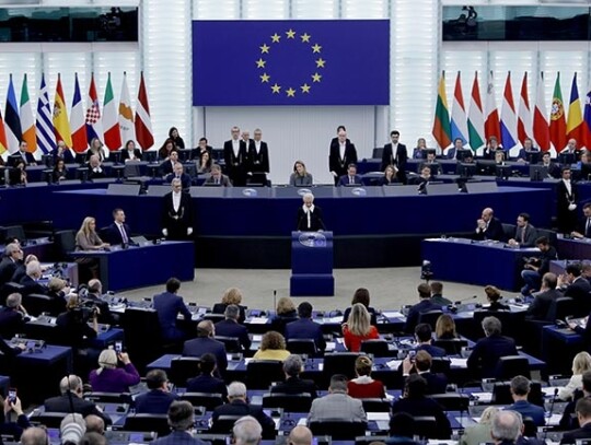 Yulia Navalnaya delivers a speech at European Parliament, Strasbourg, France - 27 Feb 2024