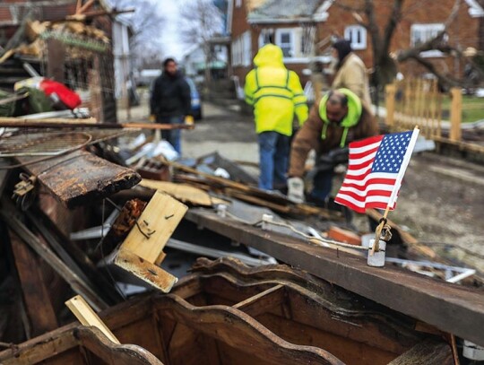 Tornados damage homes in Illinois, Naplate, USA - 01 Mar 2017