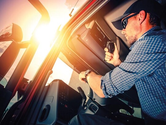 Trucker Preparing For Trip