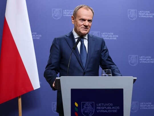 Polish Prime Minister Donald Tusk visits Vilnius, Lithuania - 04 Mar 2024