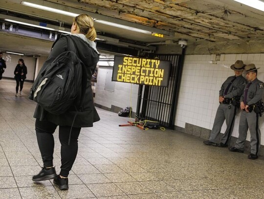 Random bag checks in subways after NY Governor announces emergency order, New York, USA - 07 Mar 2024