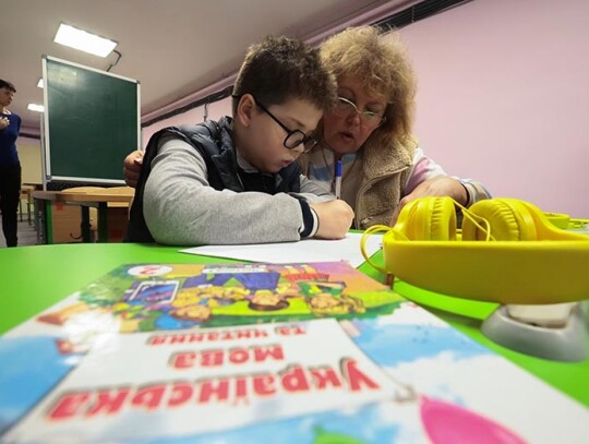 Children in Zaporizhzhia resume in-person classes after two years, Ukraine - 04 Apr 2024