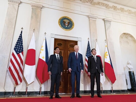 US President Biden trilateral meeting with Philippines' president and Japan's prime minister, Washington, USA - 11 Apr 2024