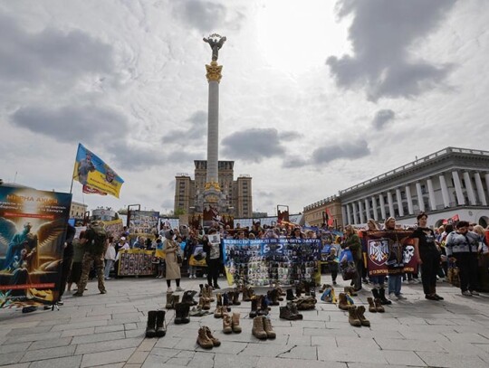 Rally in Kyiv calls for return of Ukrainian prisoners of war, Ukraine - 13 Apr 2024