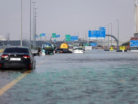 Dubai roads flooded as the UAE witnesses largest rainfall in 75 years, United Arab Emirates - 17 Apr 2024