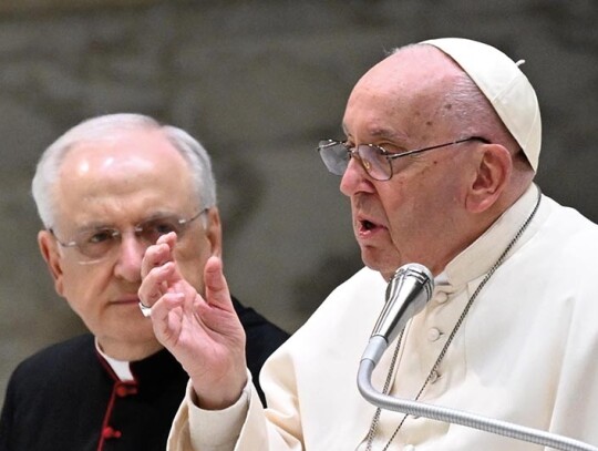 Pope Francis' audience with students of the National Network of Schools of Peace at the Vatican, Vatican City, Vatican City State Holy See - 19 Apr 2024