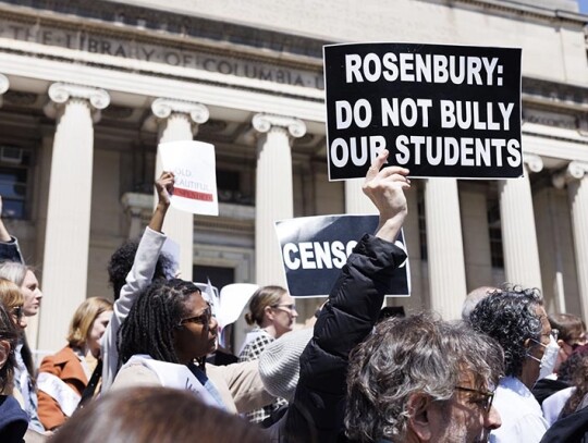 Columbia University students continue ongoing pro-Palestine protests on campus, New York, USA - 22 Apr 2024