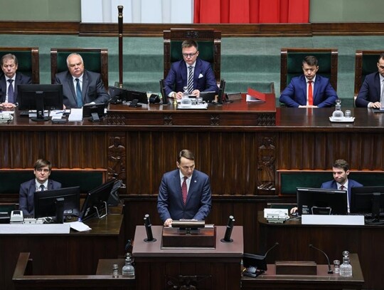 Polish Minister of Foreign Affairs Radoslaw Sikorski's speech in the Polish Sejm, Warszawa, Poland - 25 Apr 2024