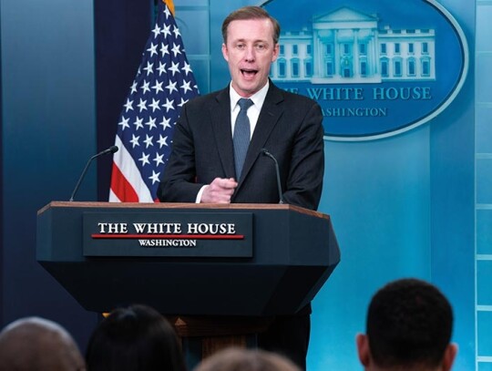 National Security Advisor Jake Sullivan briefs the news media on President Biden's Israel policy, Washington, USA - 13 May 2024