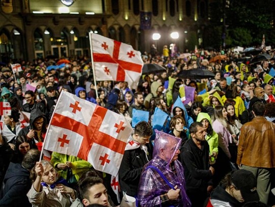 Georgians protest against the 'foreign agents' draft bill in Tbilisi, Georgia - 13 May 2024