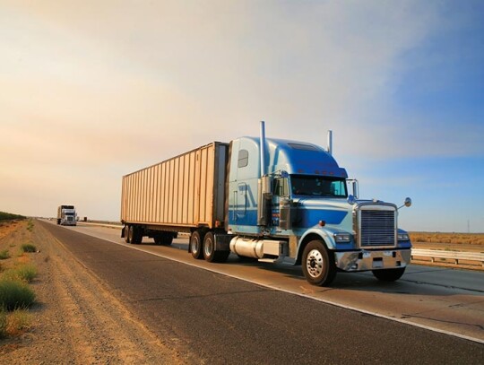 Truck on highway