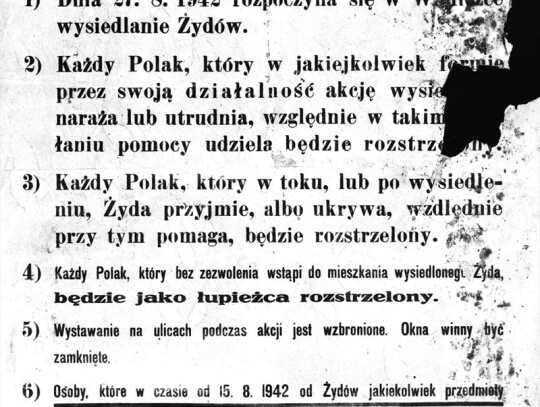 Ogłoszenie o wysiedleniu Żydów z Wieliczki fot. IPN