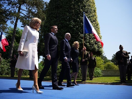 US commemorative ceremony for 80th anniversary of D-Day at Colleville-sur-Mer, Colleville Sur Mer, France - 06 Jun 2024