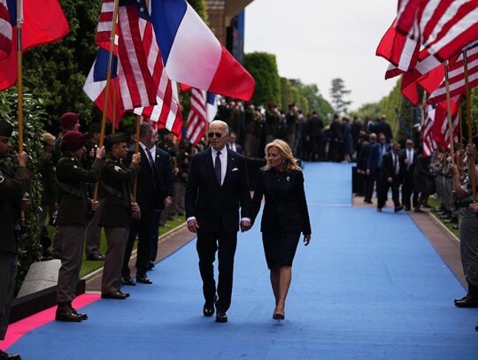US commemorative ceremony for 80th anniversary of D-Day at Colleville-sur-Mer, Colleville Sur Mer, France - 06 Jun 2024 US commemorative ceremony for 80th anniversary of D-Day at Colleville-sur-Mer, Colleville Sur Mer, France - 06 Jun 2024