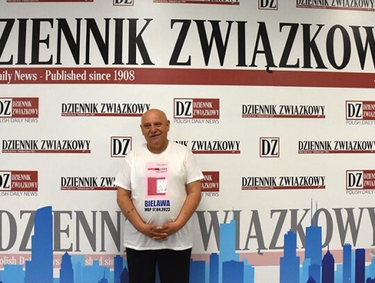 Adam Lizakowski w redakcji "Dziennika Związkowego" fot. Ewa Malcher