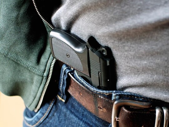 Pistol hidden in belt