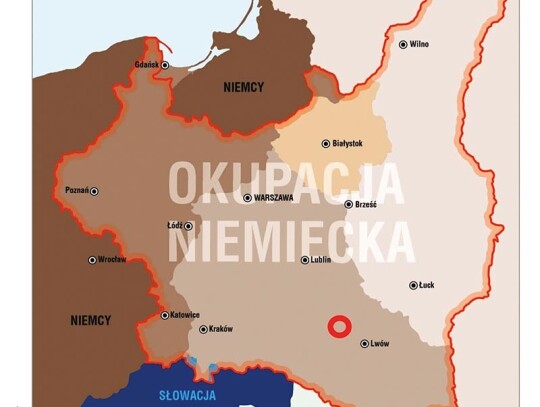 Mapa Polski pod okupacją niemiecką 1941-1944 fot. Tomasz Ginter (IPN)