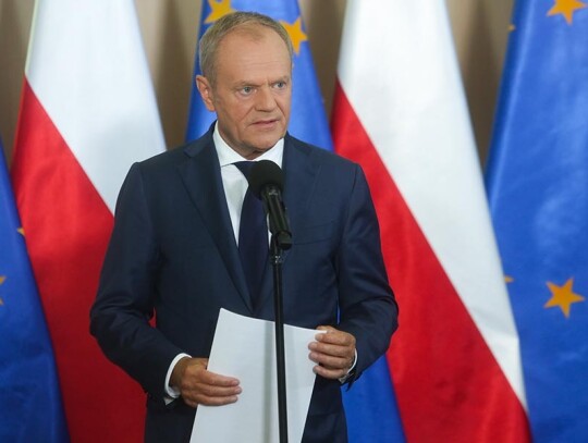 Polish Prime Minister Tusk offers press conference in Bialystok, Poland - 10 Jun 2024