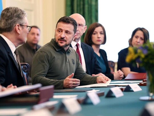 Ukrainian President Zelensky addresses UK cabinet in Downing Street, London, United Kingdom - 19 Jul 2024