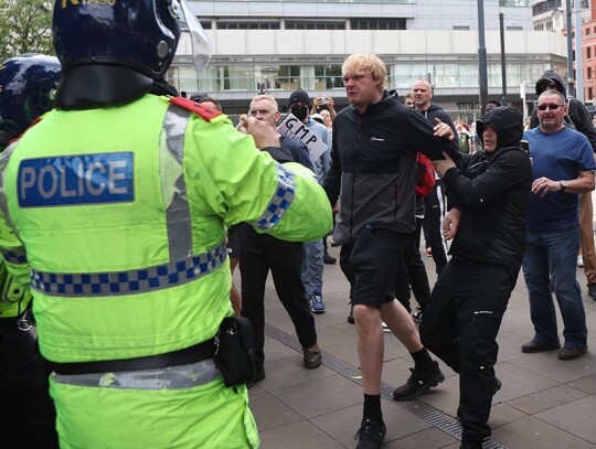 Demonstrations in Manchester following fatal knife attack in Southport, United Kingdom - 03 Aug 2024